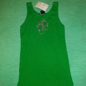 Girls Tank by Flowers by Zoe Crystal flip flops